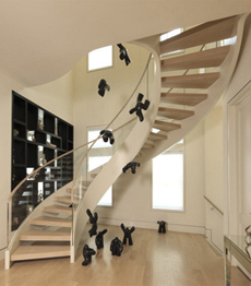 curved steel stairs
