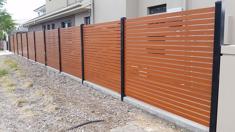aluminium fence wooden grain color