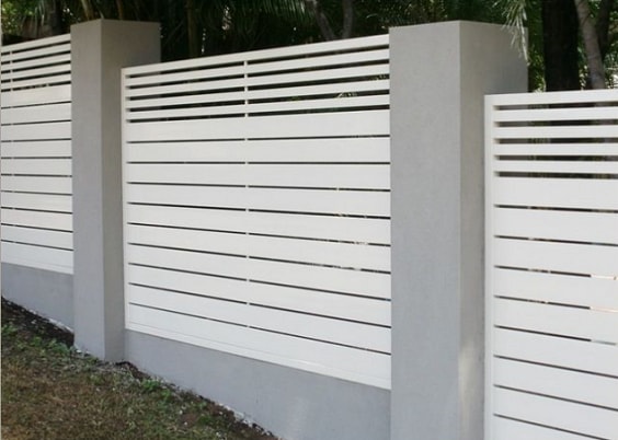 aluminium fence white colors