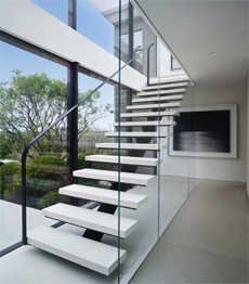 Modern single stringer indoor prefabricated stairs