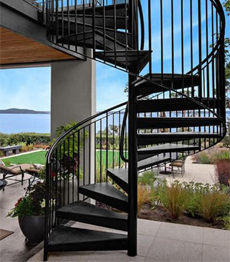 Cast iron carbon steel exterior spiral stairs