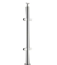 Stainless steel balustrade post for glass railing