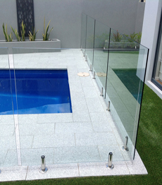 Stainless steel standoff glass railing