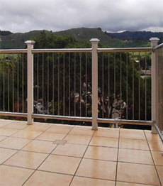 Vertical stainless steel railing balustrade
