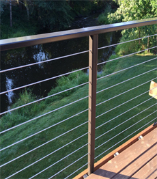 Horizontal stainless steel railing balustrade