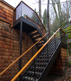 outdoor iron stairs