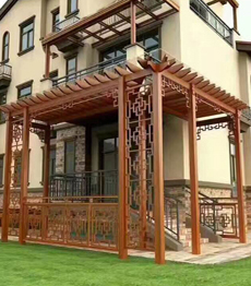 3D wooden grain aluminium pergola