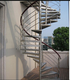 Outdoor galvanized steel metal spiral staircase