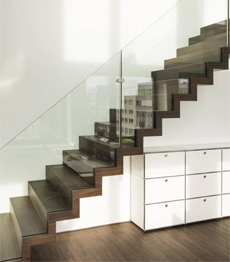 Interior modern design carbon steel plate treads support zigzag stairs