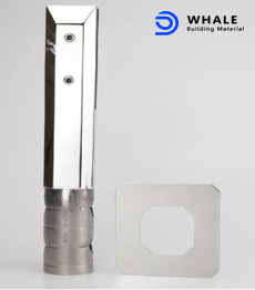 Core drill stainless steel spigot for glass panel
