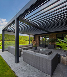 Electric Aluminum Louver Pergola for Outdoor Patio Roof With LED Lights