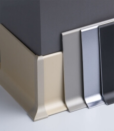 Aluminium Baseboard Customized Office Building 6 Inch Aluminum Curved Skirting Board