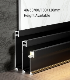 Aluminum Skirting Board with LED Wall Flooring Aluminum LED Baseboard Lighting Flooring Plinth 