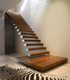 Customized Build Straight Stairs Floating Stairway DIY Staircase In Wood