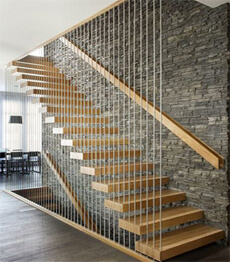 Embed carbon steel stringer solid wood floating stairs cost