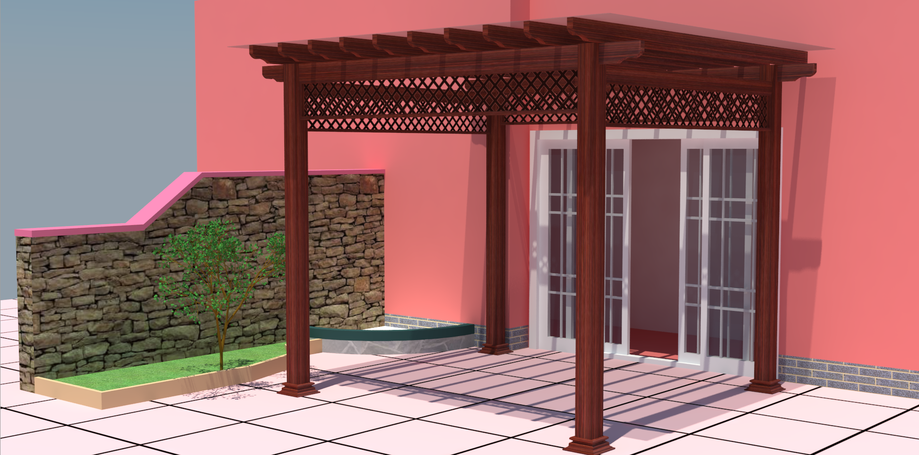 3D drawing for customers' house replace pergola
