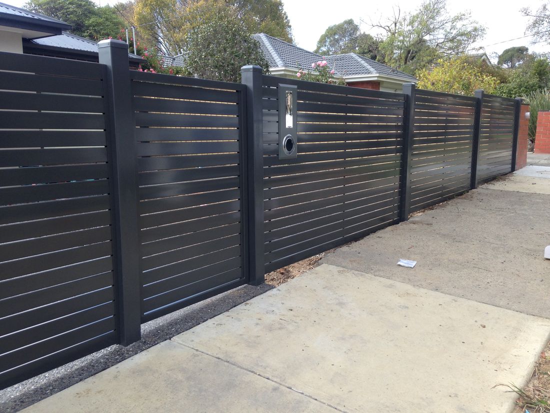 aluminium fence dark grey color