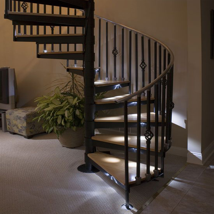 Interior cast wrought iron spiral staircase design