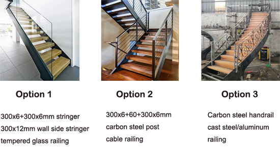 Interior double stringer straight LOFT staircase